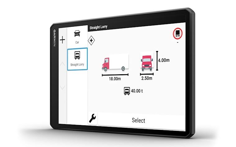 garmin dezl lgv1020 especificaciones camion